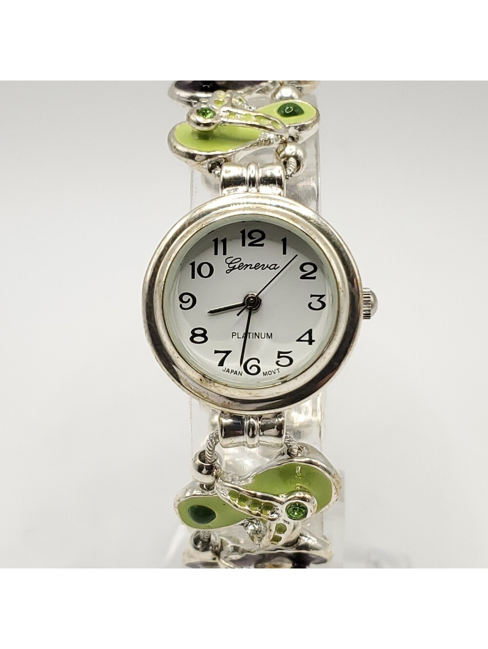Geneva Platinum Sandals Band Womens Watch 24mm New Battery